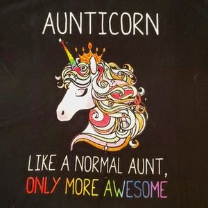 Gildan Aunticorn short sleeve black Special Aunt graphics multicolored Large